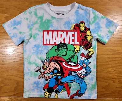 Camiseta Vengadores Juvenil Talla 6 Marvel Iron Man Capitán América Thor Hulk Tie Dye Foto 1 de 4