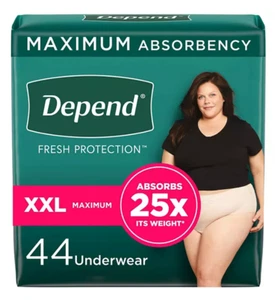 Depend Fresh Protection Adult Incontinence Underwear for Women, XXL (44 ct.) - Picture 1 of 7