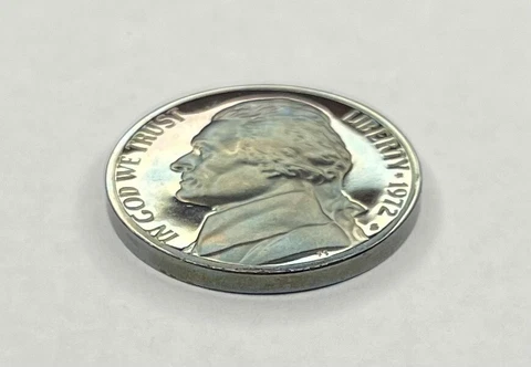 1972 S Jefferson Nickel Proof Very Multi-Colored Tone Cover