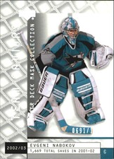 2002-03 UD Mask Collection Sharks Hockey Card #104 Evgeni Nabakov/1669