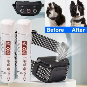 Dog Citronella Spray Humane Rechargeable Training Anti Bark Stop Barking Collar - Picture 1 of 29