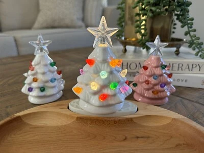 NF DUPE NEW Custom made ceramic light up Christmas Tree Mini Nora Fleming Dupe! So Cute!