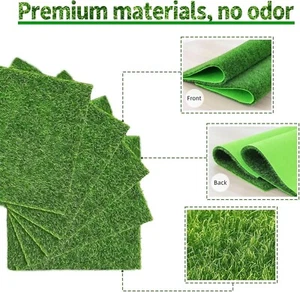 4Pk Fake Grass Crafts Artificial Garden Dollhouse 6x6" Miniature Ornament DIY - Picture 1 of 10