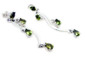 ideal Peridot 925 Sterling Silver Green Earring Natural indian CA gift - Bild 1 von 1