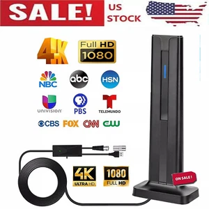 6000 Miles Upgraded TV Antenna Digital HD Antena Indoor HDTV 1080P 4K W/Magnetic - Picture 1 of 7