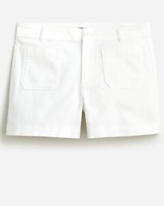 J. Crew Women's High-Rise Patch-Pocket Chino Shorts White Size 4 NWT Retail