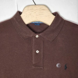 Polo Ralph Lauren Shirt Mens XXL Brown Long Sleeve Cotton Pony Casual Golf - Picture 1 of 9