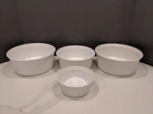 Corning Ware French White Set 4 Round Baking Dishes F-16B Ramekin, F-5-B, F-1-B  - Picture 1 of 9
