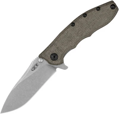 Zero Tolerance Hinderer Slicer Framelock Micarta & Titanium Folding Knife 562MIC - Image 1 of 2