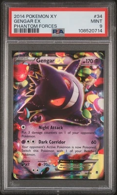 Pokemon TCG Gengar EX XY Phantom Forces Holo Ultra Rare #34 PSA 9 Mint - Image 1 of 2