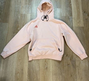 Nike ACG Hoodie Mens XS Pink Fleece Pullover Outdoors Cinch - Picture 1 of 9
