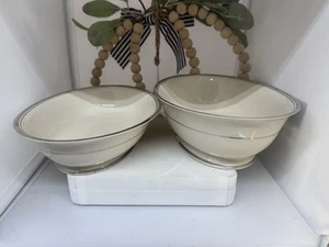 Franciscan China HUNTINGTON 9" & 10” OVAL BOWL PLATINUM TRIM Set Of 2 - Picture 1 of 11