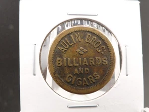 Fort Bragg, Calif. "Aulin Bros. Billiards and Cigars " 5¢ Token MEN-2 32B SP4710 - Bild 1 von 2