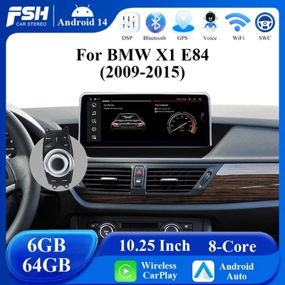10.25'' 6+64GB Autoradio GPS Android 14 CarPlay Screen For BMW X1 E84 Multimedia - Bild 1 von 4