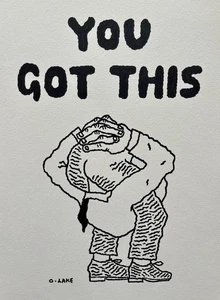 You Got This, dibujo artístico original, divertido, cita motivacional, ilustración - Imagen 1 de 3