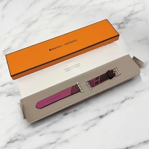 Bracelet Apple Watch Hermès Jumping Simple Tour rose 40mm occasion avec boite - Photo 1 sur 9