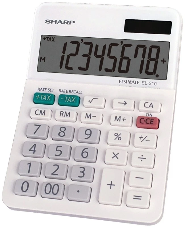 Sharp EL-310WB Calculator, White 3.125, 3.38 x 4.75 x 1.0 inches - Image 1 of 1