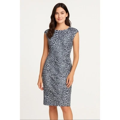 Новый с Ярлыками Elie Tahari платье черный белый леопард печать женщин Sz маленький оболочка Raveena - Изображение 1 из 4