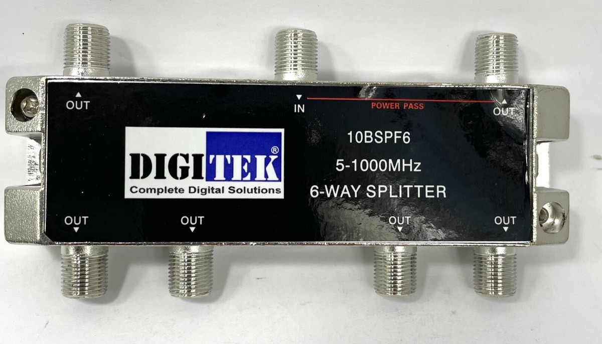 Coax Splitter Leviton 47690-G6 6-Way 2GHz Passive Video Splitter - Gold ...