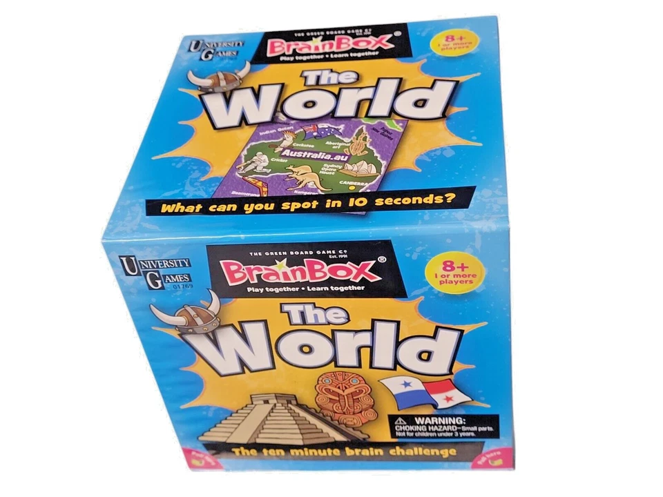 BrainBox The World - 10 Minute Brain Challenge - Memory Game - Open Box Mint - Image 1 of 4