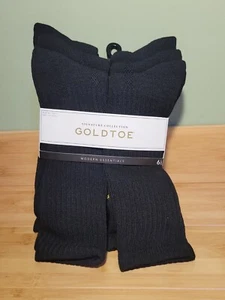 (6 Pack) Men's Repreve Crew Socks Shoe Size 6-12.5, Black GOLDTOE - Picture 1 of 12