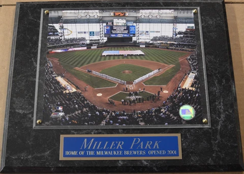 MILLER PARK MILWAUKEE BREWERS FRAMED 8 X 10 PHOTO-MAN CAVE ART-12X15 WALL PLAQUE Cover