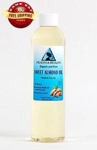 SWEET ALMOND OIL REFINED ORGANIC by H&B Oils Center COLD PRESSED 100% PURE 8 OZ - Picture 1 of 12