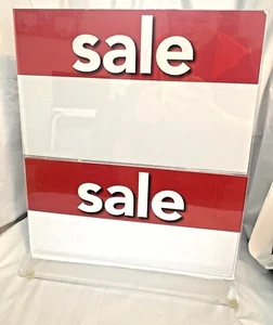 Soporte para letreros de pie de publicidad doble de acrílico ~ en total 13 1/2” X 11” 2 ranuras - Imagen 1 de 3
