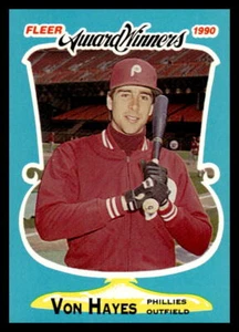 Ganadores del Premio Fleer 1990 Von Hayes #17 Philadelphia Phillies - Imagen 1 de 2