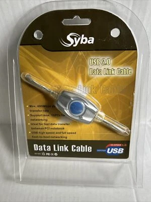 Syba USB 2.0 PC Data Link Transfer Cable, Share Data b/w 2 PCs, USB2-LINKS - Image 1 of 4