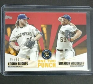 2023 TOPPS ONE-TWO PUNCH BURNES WOODRUFF GOLD 7/10 BREWERS - Picture 1 of 2