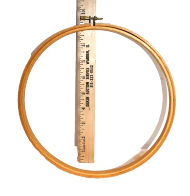 Wood Embroidery Hoop Round ROC 9 Inch Made in Taiwan Vintage Tension Screw - Image 1 of 2
