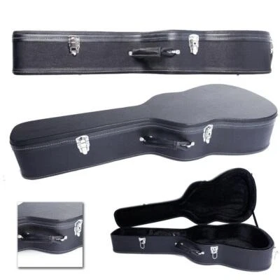 39" Acoustic Classical Guitar Hard Case Box Microgroove Flat Black High Quality - Image 1 of 4