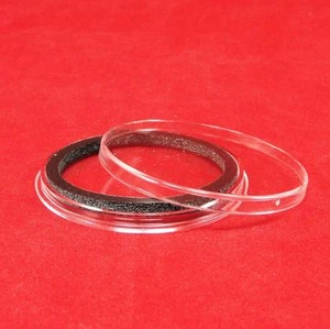 AirTite Coin Holder Capsules with Black Ring for 1 oz Silver Round I39mm Qty 5 - Picture 1 of 3