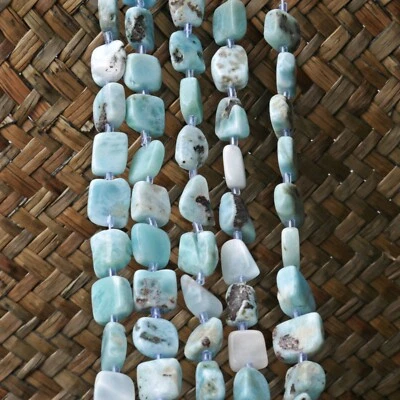 NELLYS 1 Strang  Larimar Nuggets 7-10mm Perlen Edelsteine - Bild 1 von 4