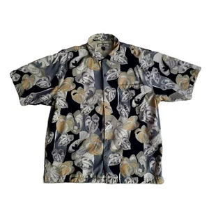 Tommy Bahama Men's Relax Hawaiian Button Down Shirt 100% Silk Monstrera Leaf L - Picture 1 of 7