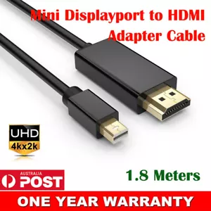 Mini Displayport Male to HDMI Male Adapter Cable 4K*2K For Apple MacBook Air Pro - Picture 1 of 12