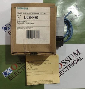 SIEMENS U03FF60 INTERRUTTORE SOTTOTENSIONE TRIP UNIT TENSIONE 220VAC USATO PER FFC/FFF - Foto 1 di 7
