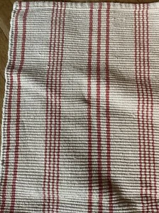 Dash & Albert?? Woven Cotton Runner Rug 11.5’x 28” Cream Pink Pin Stripe Striped - Picture 1 of 5