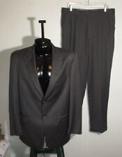 Men's EVAN PICONE Gray 100% Wool 2 Pc Pants Blazer Suit Size 42L, 34X33