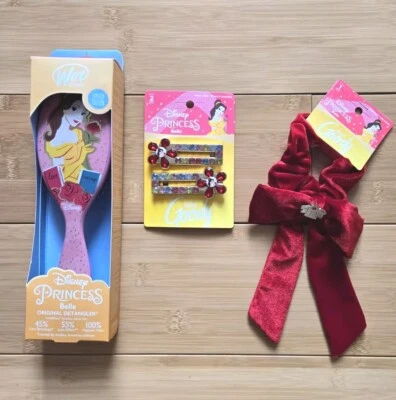 Disney Beauty and The Beast Princess Belle WET BRUSH, Hair Clips & Scrunchie Set - Image 1 of 4