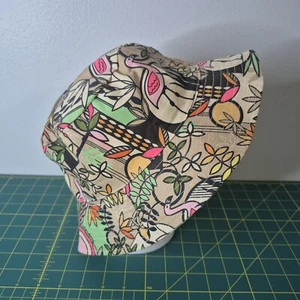LeSportsac Reversible Pink Flamingo Tropical Striped Bucket Hat Colorful Street - Picture 1 of 7