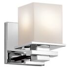 Kichler Tully Wall Sconce 1Lt, Chrome, Satin Etched Cased Opal - 45149CH