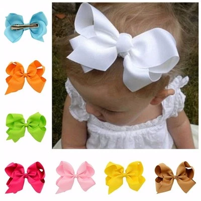 20 Pcs 6" Baby Girls Huge Grosgrain Ribbon Boutique Hair Bows For Girls Toddlers - Image 1 of 4