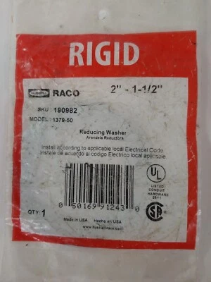 RIDGID 1379-50 2" 1-1/2" REDUCING WASHERS SKU 190982 1/PACK - Image 1 of 3