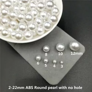 10pcs-1000pcs Abs Imitation Pearl Beads White Round Loose Bead Jewelry Making Ac - Picture 1 of 12