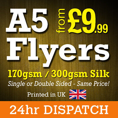 A5 Flyers Leaflets Printed Full Colour 170gsm 300gsm Silk - A5 Flyer Printing • 37.99£
