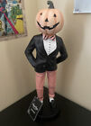 Martha Stewart Halloween Fat Jack Pumpkin Head Man Statue 18" New PINK RARE