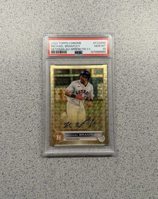 2022 Topps Chrome #CVA-MB Michael Brantley Superfractor с автографом PSA 10 ALL STAR - Изображение 1 из 2