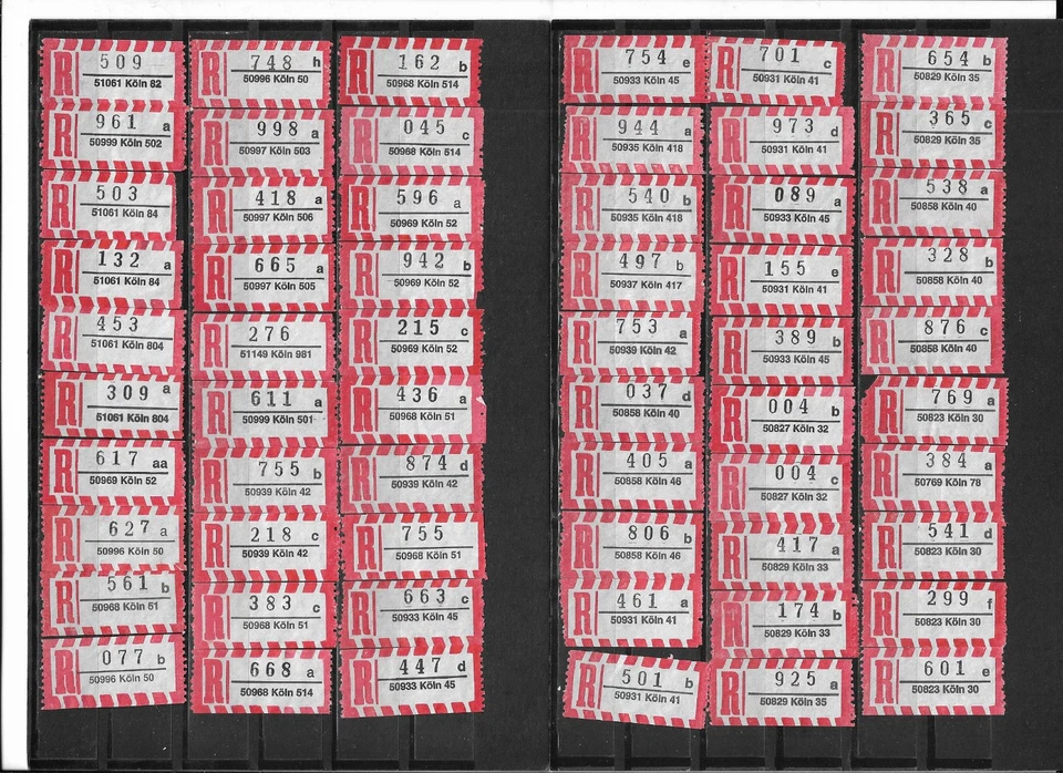R-Zettel/BRD/5-stellige PLZ/ Köln (1) (60 versch.) - Bild 1 von 1